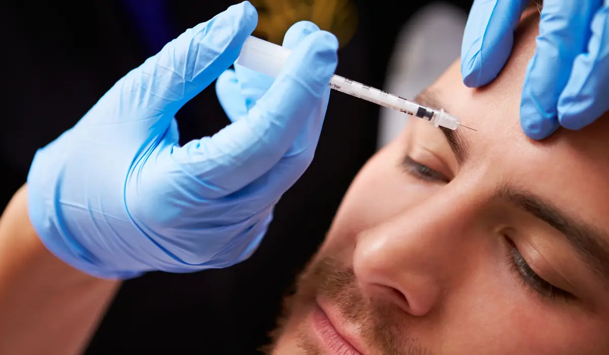 Injection de botox sur un homme