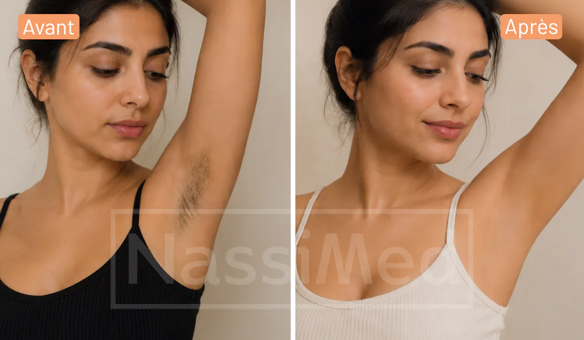 avant / après epilation laser