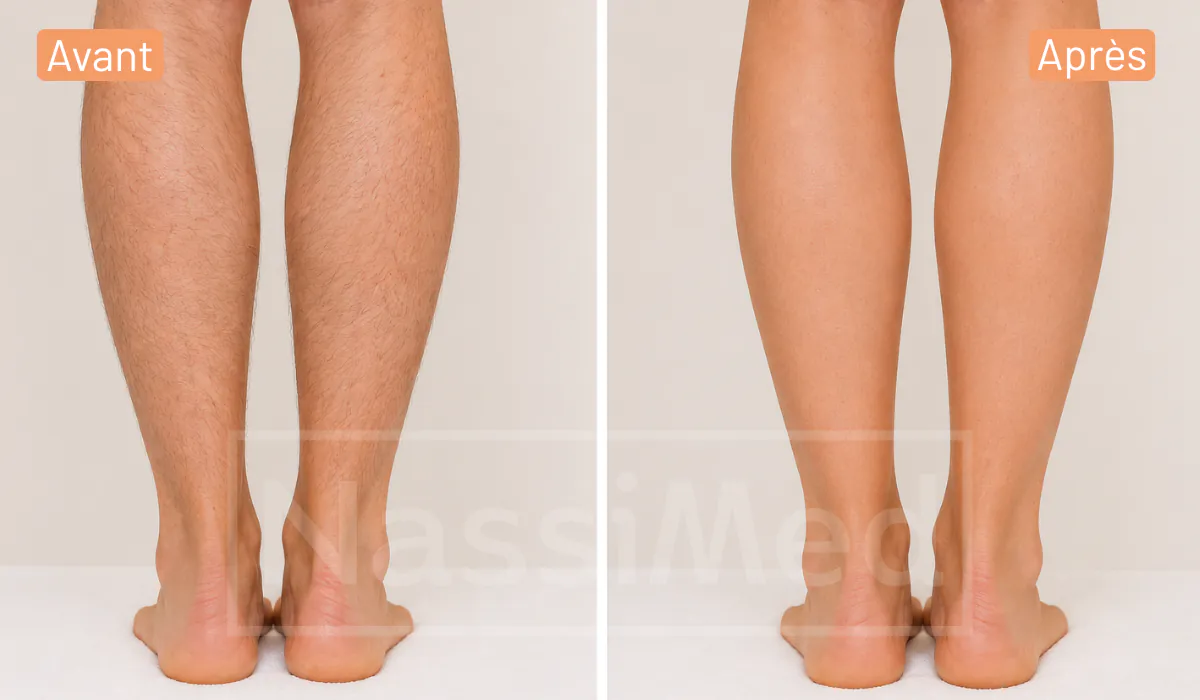 avant / après epilation laser